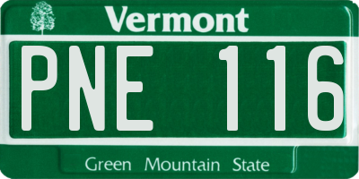 VT license plate PNE116