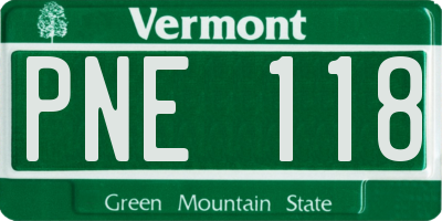 VT license plate PNE118