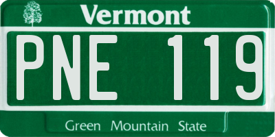 VT license plate PNE119