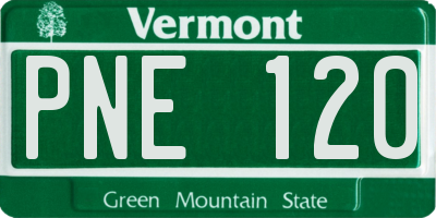 VT license plate PNE120