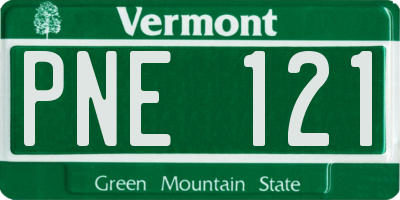 VT license plate PNE121