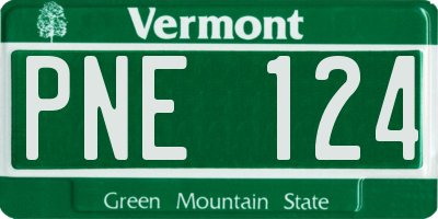 VT license plate PNE124