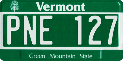 VT license plate PNE127