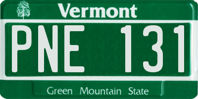 VT license plate PNE131
