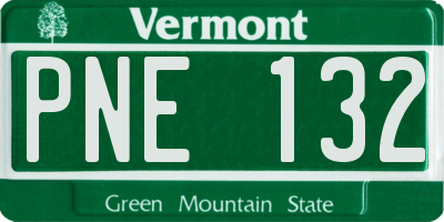 VT license plate PNE132
