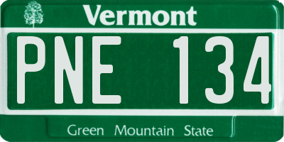 VT license plate PNE134