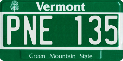 VT license plate PNE135