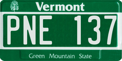 VT license plate PNE137