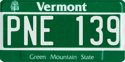 VT license plate PNE139