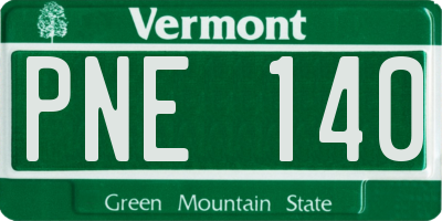 VT license plate PNE140