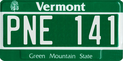 VT license plate PNE141