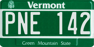 VT license plate PNE142