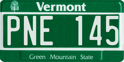 VT license plate PNE145