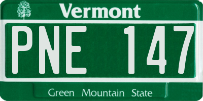 VT license plate PNE147
