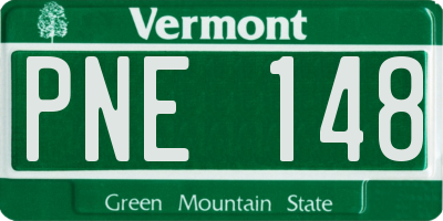 VT license plate PNE148