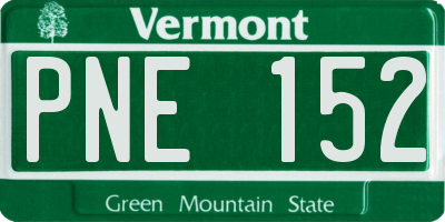 VT license plate PNE152