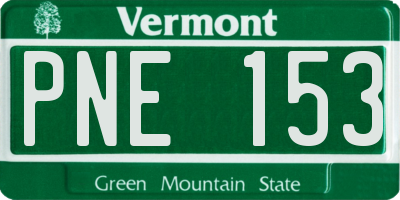 VT license plate PNE153