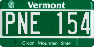 VT license plate PNE154