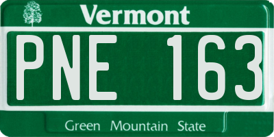 VT license plate PNE163