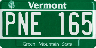 VT license plate PNE165