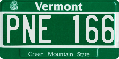 VT license plate PNE166