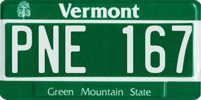 VT license plate PNE167