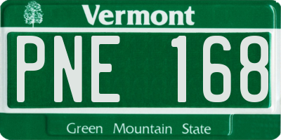 VT license plate PNE168