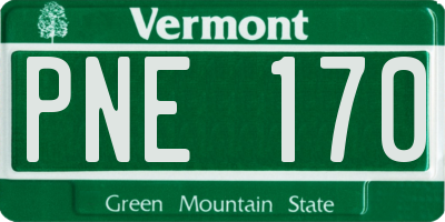 VT license plate PNE170