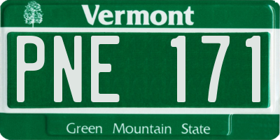 VT license plate PNE171