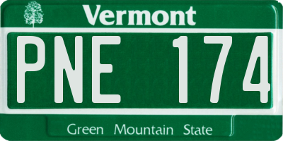 VT license plate PNE174