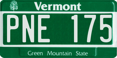 VT license plate PNE175