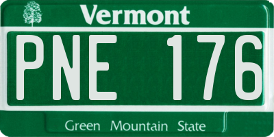 VT license plate PNE176