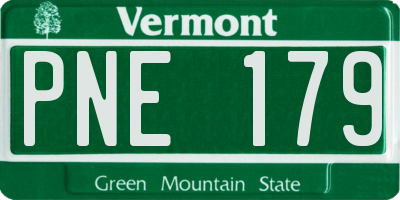 VT license plate PNE179