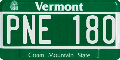 VT license plate PNE180