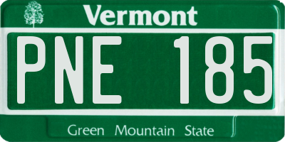VT license plate PNE185