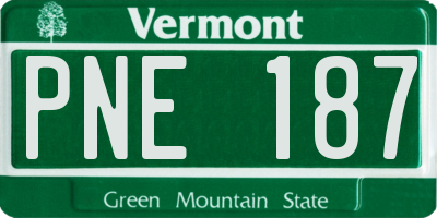 VT license plate PNE187