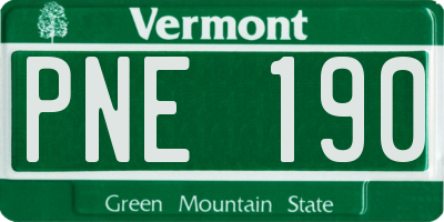 VT license plate PNE190