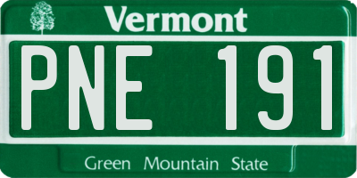 VT license plate PNE191