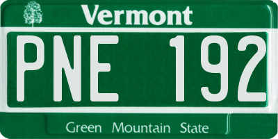 VT license plate PNE192