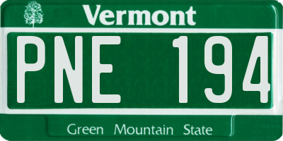 VT license plate PNE194