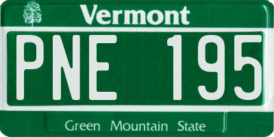 VT license plate PNE195