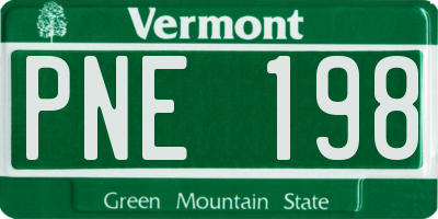 VT license plate PNE198