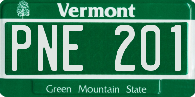VT license plate PNE201