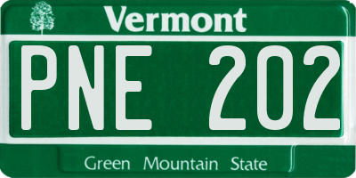 VT license plate PNE202