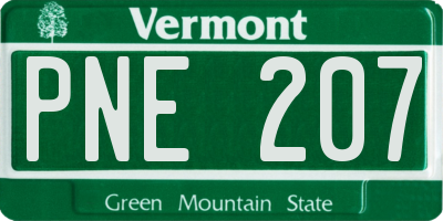 VT license plate PNE207