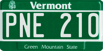 VT license plate PNE210