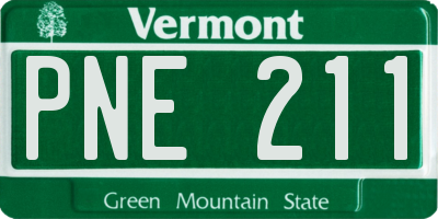 VT license plate PNE211