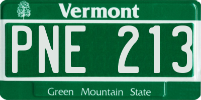 VT license plate PNE213