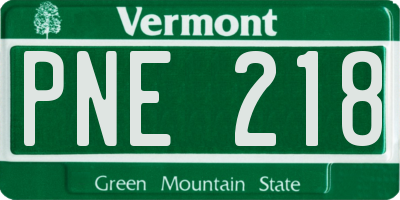 VT license plate PNE218