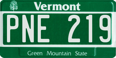 VT license plate PNE219